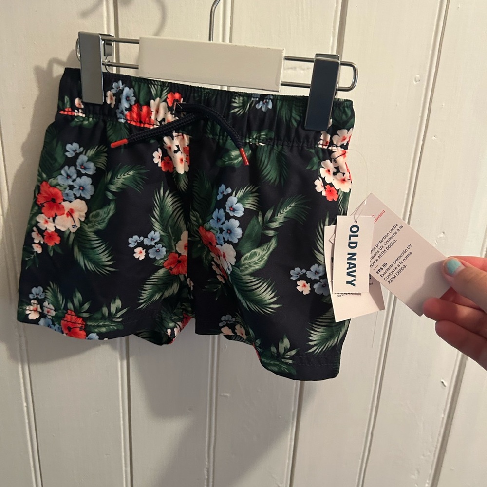 NEW Old Navy 12/18m Tropical floral Print Swim Shorts